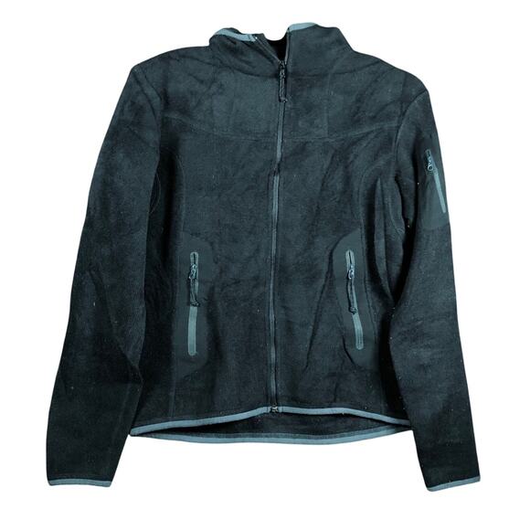 Arc'teryx Womens Jacket Black Covert Hooded Zip Pockets Fleece Long Sleeves S - Picture 1 of 11